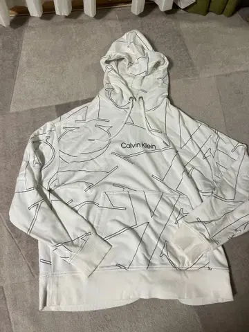 캘빈 클라인 화이트 후드티 S