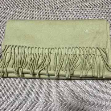 INED 이네드 라이트 그린 프린지 머플러 캐시미어