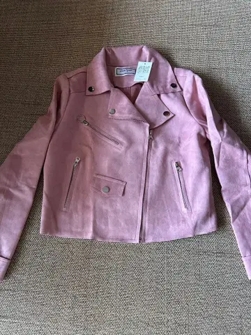 신디벤디 핑크 스웨이드 라이더 자켓