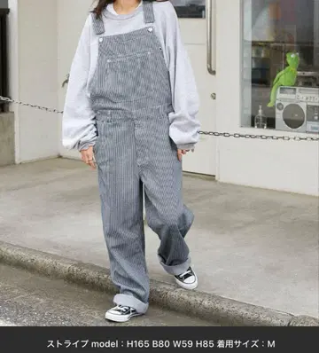 마크곤잘레스 MONO-MART 별주 오버롤 스트라이프 M