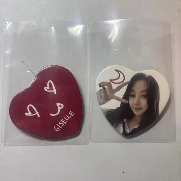 aespa cafe 카페 하트 캔뱃지 지젤 세트