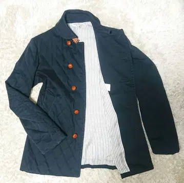 에디피스 퀼팅 자켓 충전솜 싸개 버튼 38 M 상당 네이비