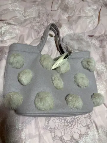 퍼 달린 그레이 핸드백