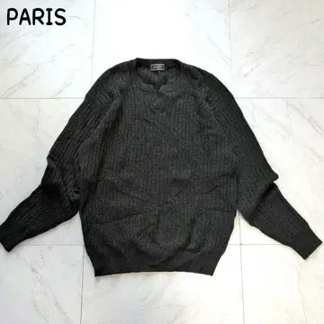 PARIS 캐시미어 100% 니트 리브 편직 스웨터 남성용