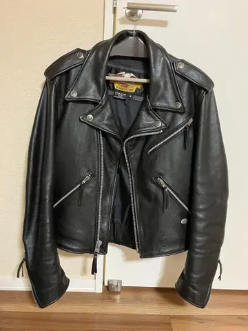 Harley-Davidson 블랙 가죽 더블 라이더 자켓 M