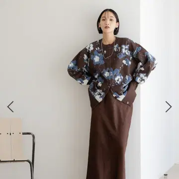 [ 12/28 삭제 ] LOWRYSFARM 카우 패턴 가디건 브라운