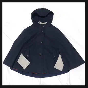 투모로우랜드 컬렉션 판초 후드 부착 케이프 코트 캐시미어 혼방 울