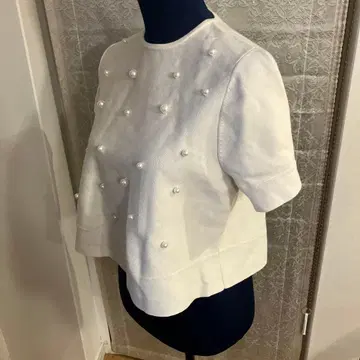 볼지 울 폴리엘 펄 콤비 A라인 풀오버