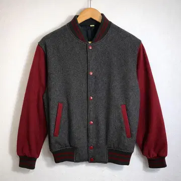 빈티지 바시티 자켓 자켓 아우터 그레이 레드 구제 의류