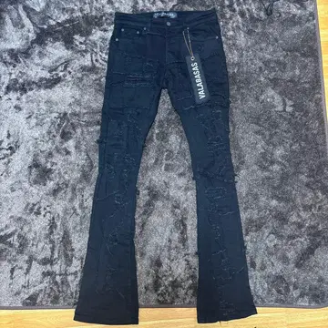 valabasas 발라바사스 스티치 가공 크러쉬 플레어 스키니 데님 30