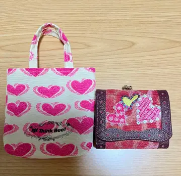 Think Bee! 애니멀 하트 3단 폴더형 지갑 (핑크)