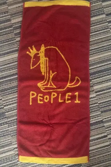 PEOPLE1 디자인 타월 빨간색과 옐로우 컬러