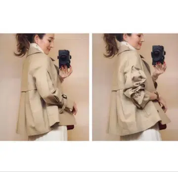 레이나 호시 착용 PLST 숏 트렌치코트