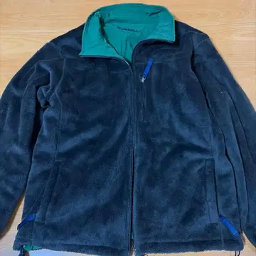 러셀 플리스 자켓 블랙 그린 리버서블