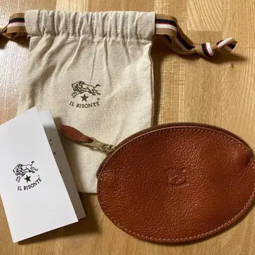IL BISONTE 가죽 코인 케이스 브라운