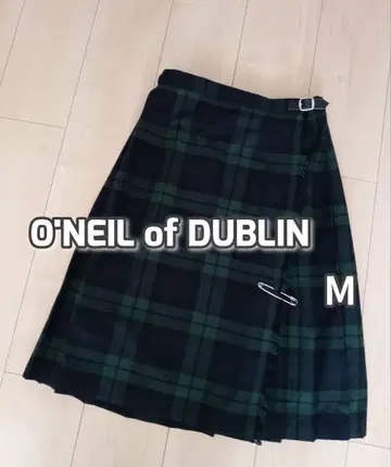 오닐 오브 더블린 플리츠 랩스커트 체크 핑 포함