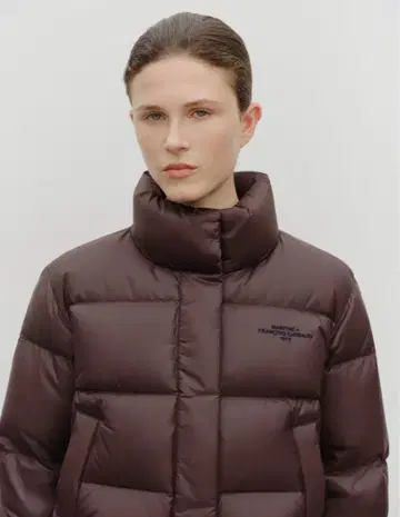 W BASIC CROP DOWN JACKET BURGUNDY