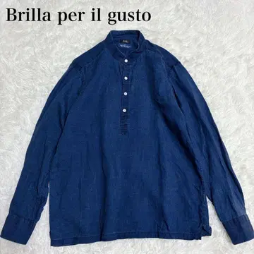 [새상품급] 브리라펠 일구스토 린넨 100% 풀오버 긴팔 셔츠 XL