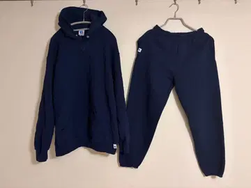 러셀 애슬레틱 후드티 셋업 네이비