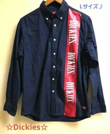 [ 레어 디자인 ] Dickies(디키즈) 버튼 다운 셔츠 세로 로고