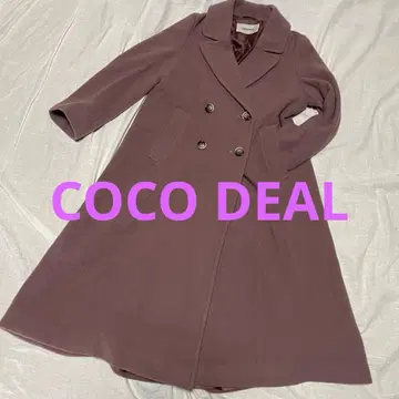 COCO DEAL 더블 브레스트 롱 코트 핑크