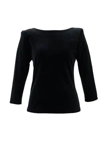 [택 포함 새상품] Cygne 백 오픈 벨로아 상의 Riane 블랙