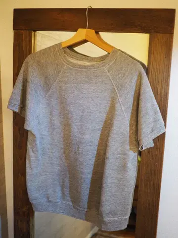 그레이 래글런 반팔 맨투맨 vintage 빈티지