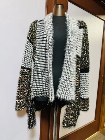 데시구알 모헤어 이소재 믹스 가디건 긴팔