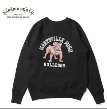 새상품 웨어하우스 맨투맨 블랙 42 플로키 프린트 409 래글런