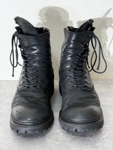 JULIUS 율리우스 백지퍼 레이스업 가죽 부츠