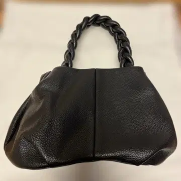 하자품 로데오 크라운 뜨개질 핸들백 숄더 끈 없음 블랙 인조 가죽