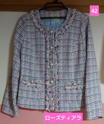 로즈 티아라 42 트위드 자켓