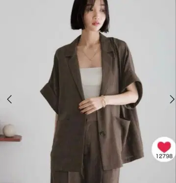 2025ss 로리즈팜 바스켓 자켓 반팔 브라운