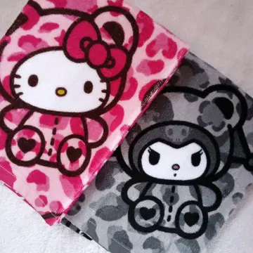 산리오 헬로키티 쿠로미 인형옷 레오파드 무늬 페이스타월 아베일