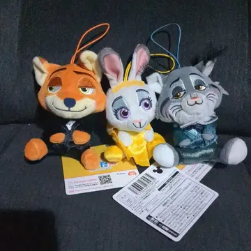 주토피아 2 코텟토 펫탄 닉 주디 파우버드 3종 세트