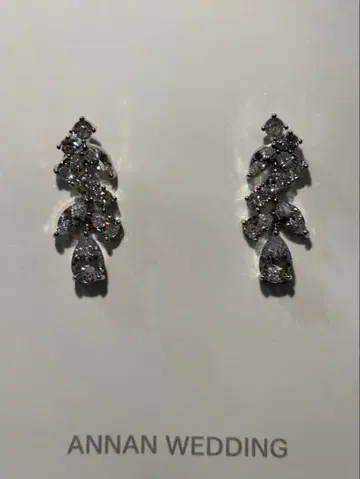 [ 브라이덜 ] 리프 모티브 크리스탈 귀찌