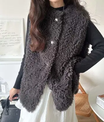 새상품 classicalelf 앞뒤 2way 버튼 푸들 보아 베스트 차콜