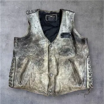 할리데이비슨 천연 가죽 베스트 빈티지 HarleyDavidson