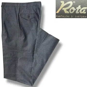 J7287 새상품 로타 2 플리츠 플란넬 슬랙스 그레이 44 Rota