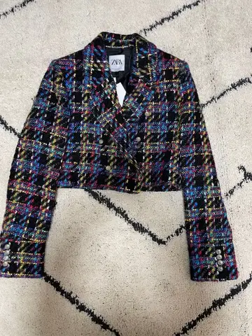 ZARA 크롭 테일러드 자켓 멀티 컬러 사이즈 28