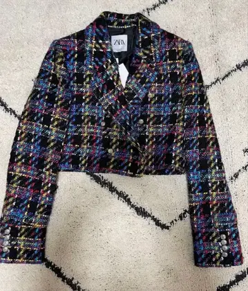 [택 포함] ZARA 크롭 테일러드 자켓 멀티 컬러 사이즈 28