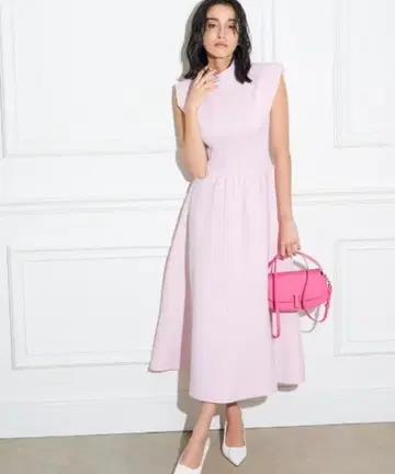 [새상품급] 코르셋 디자인 니트 원피스 라이트 핑크 36 셀포드