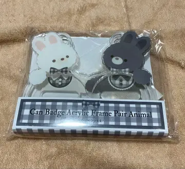후쿠야 온라인 캔뱃지 아크릴 프레임 페어 애니멀 토끼