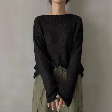 [ 택 포함 새상품 ] HOWDY. omochi knit ( 블랙 )