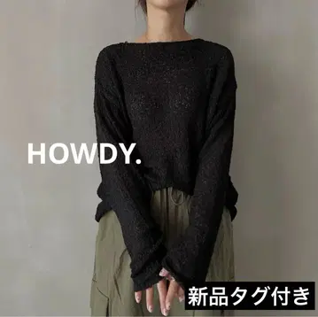 [ 택 포함 새상품 ] HOWDY. omochi knit ( 블랙 )