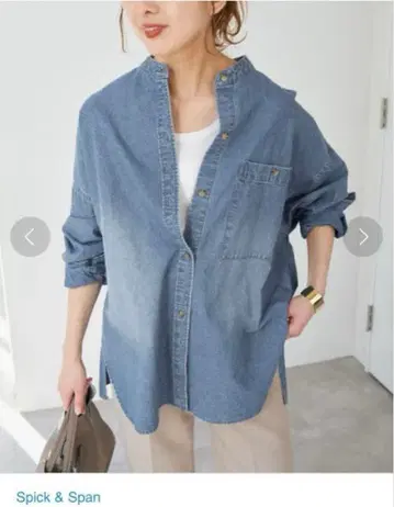 2025ss Spick & Span 밴드 카라 박스 던거리 셔츠