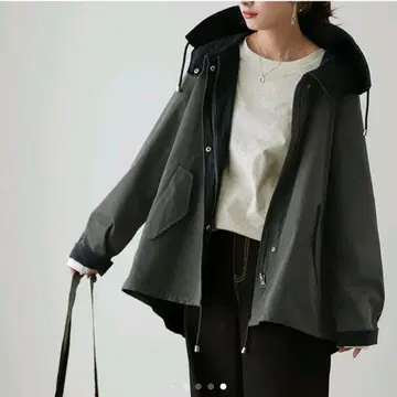 사파리 그레이 네이비 HAG.U 하그유 2way 마운틴 파카