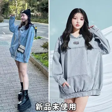 다리치 darich DD 로고 데님 후디 미니 원피스 BLU