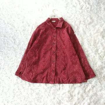 레어 그레이프 요코하마 모토마치 100% 코튼 자카드 긴팔 셔츠 레드 F