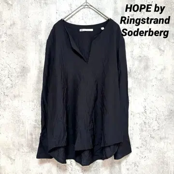 새상품급 [ HOPE ] 키넥 긴팔 블라우스 블랙 M 얇은 소재 루즈핏